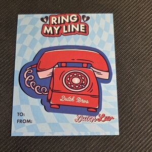 Dutch Bros Ring My Line Card W/ Retro Telephone Sticker Feb. 2026